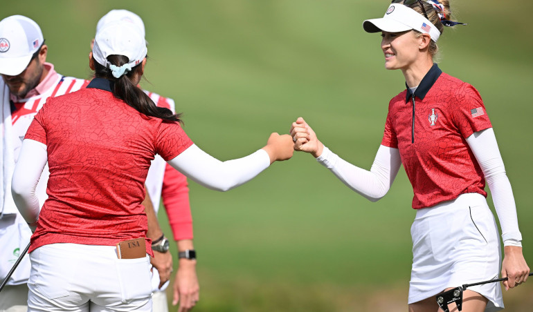 Emily Perdersen Hits Hole-in-One, But Team USA Leads Solheim Cup after Day One